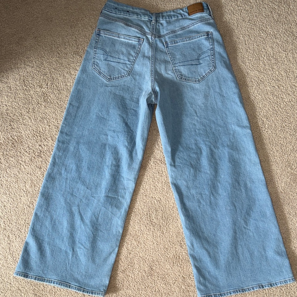 American Eagle Light Blue Baggy Wide-Leg Women Jeans - Picture 4 of 5